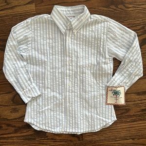 Shrimp and Grits Kids Seersucker Button Down Shirt